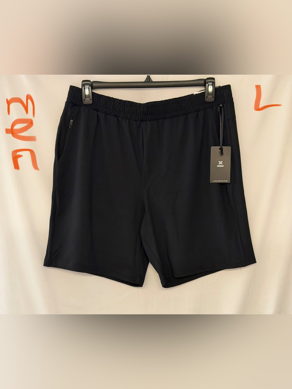 RBX Men’s Black Athletic Training Shorts with Zip Pockets